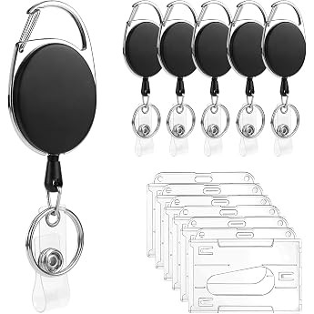 Ausweisjojo 6 St ck Einziehbarer Schl sselanh nger Schl ssel JoJo mit G rtel Clip Spulen Kartenh lle Hartplastik mit Ausweish lle f r ID Badge Holder & Kartenhalter