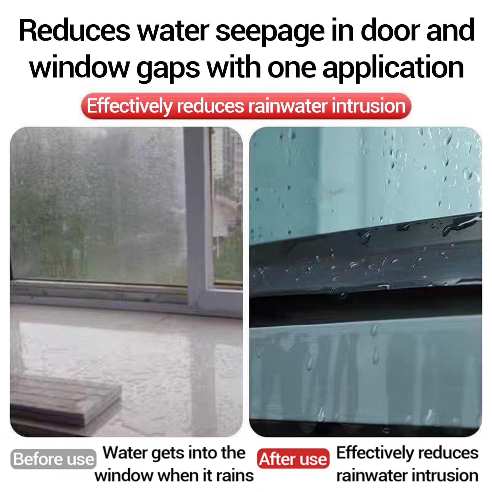 Generisch Schwarze, Selbstklebende Fensterdichtung aus Gummi, 3,5 m x 4,5 cm, Verschiedene Größen erhältlich, energieeffiziente Isolierleiste für Türen und Fenster, Wetterschutzlösung