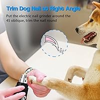 Vista 7 de Casfuy Dog Nail Grinder Upgraded - Professional 2-Speed Electric Rechargeable Pet Nail Trimmer Painless Paws Grooming & Smoothing for Small Medium