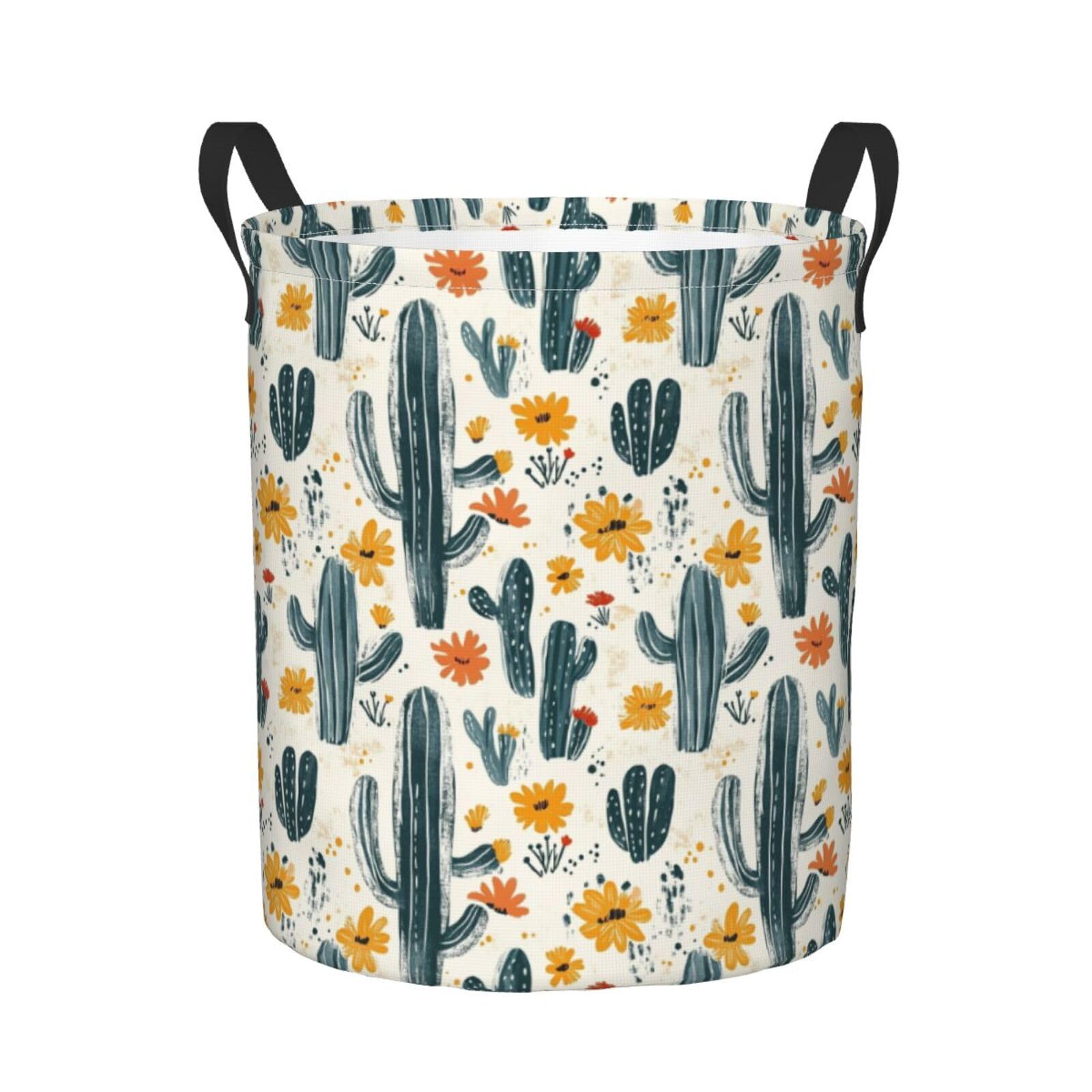 Cesto Ropa Sucia Flores De Cactus En Flor Cesta Para Colada 50X40Cm