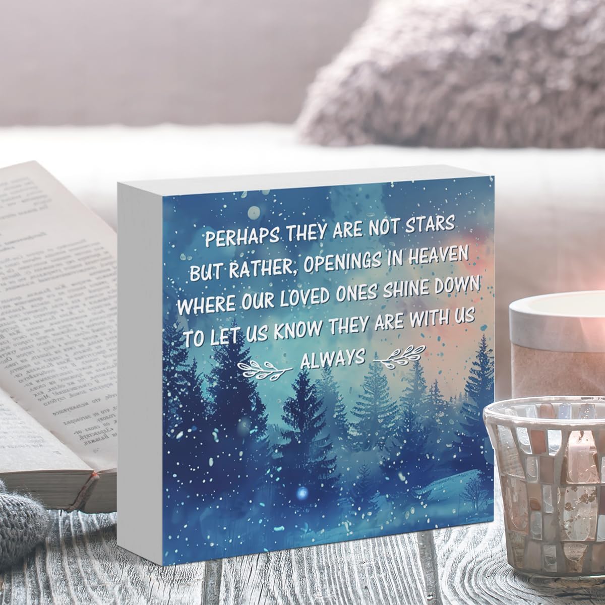 Sympathy Gifts for Loss of Loved One, Memorial Bereavement Gifts for Loss of Dad Mom, Remembrance Wooden Box Sign for Home Decor - Image 3