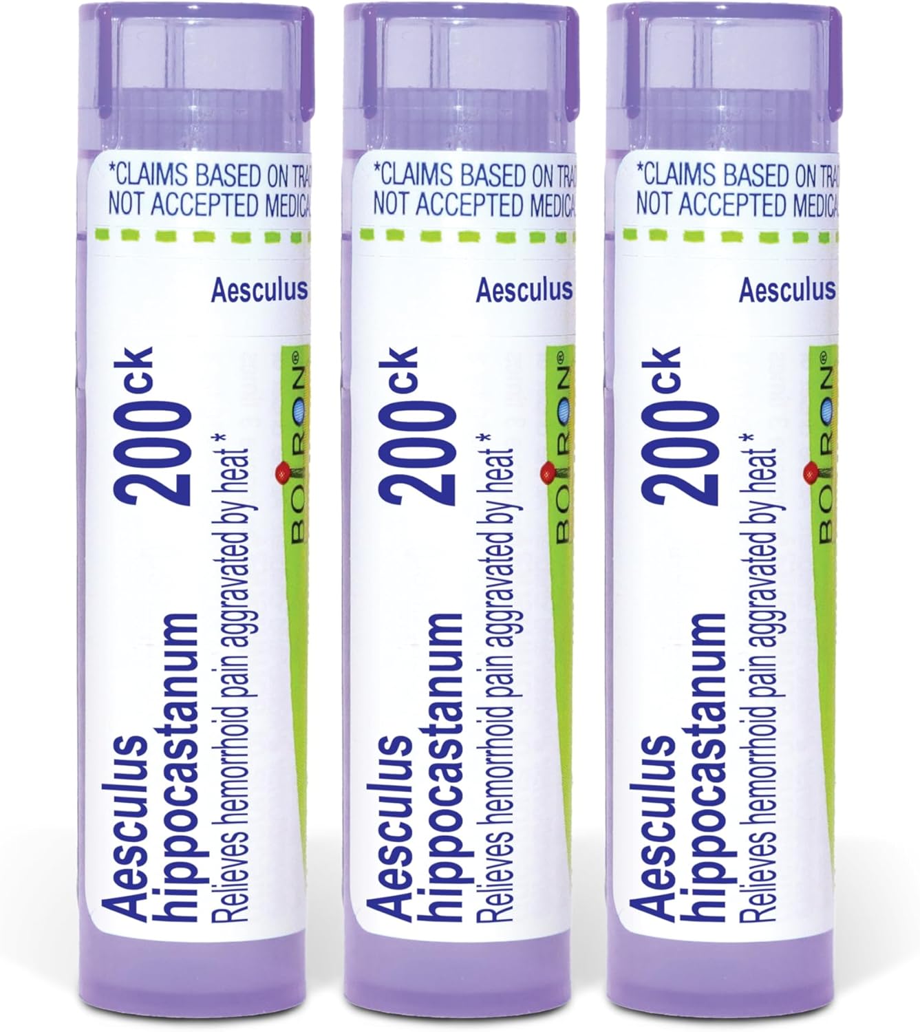 Boiron Aesculus Hippocastanum 200Ck Homeopathic Medicine for Hemorrhoids - Pack of 3 (240 Pellets)