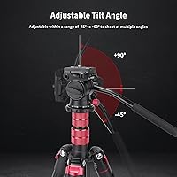 Vista 3 de Avella Cabezal de trípode con cabezal de inclinación panorámica con placa de liberación rápida tipo Arca y asa, cabezal panorámico de metal con base