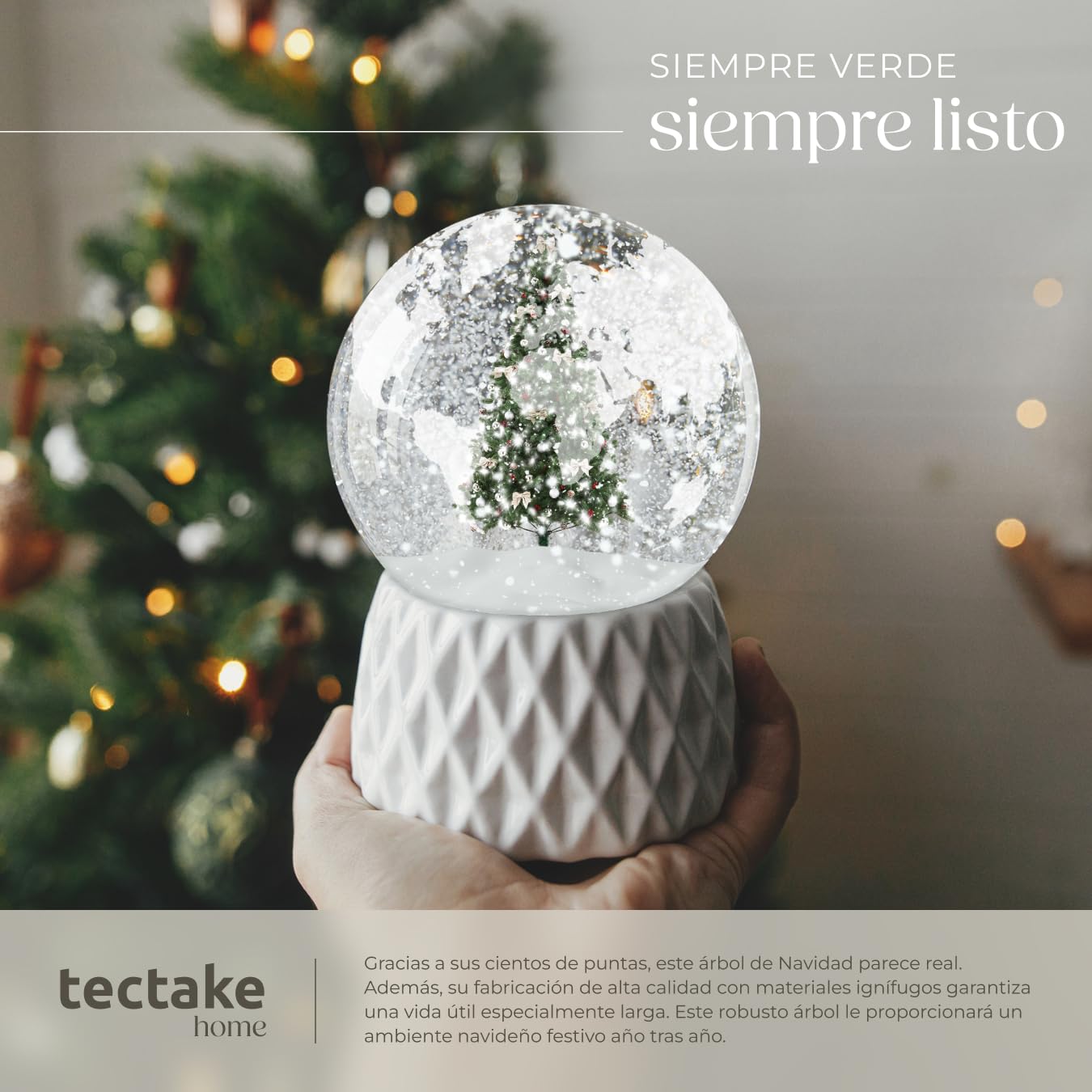 TecTake® Árbol de Navidad Artificial Abeto con Soporte Metálico Plegable y Topes, 180cm y 705 Ramas, Verde