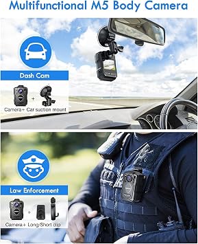BOBLOV KJ23Pro 2K 128GB Body Camera and M5 2K 256G Police Body Camera