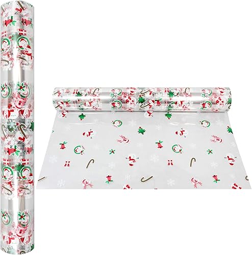 Miniatura 9 de AnapoliZ Rollo de celofán navideño  100 pies de largo x 16 pulgadas de ancho  Celofán de Navidad transparente de 2.3 mil  Regalos, cestas, papel de