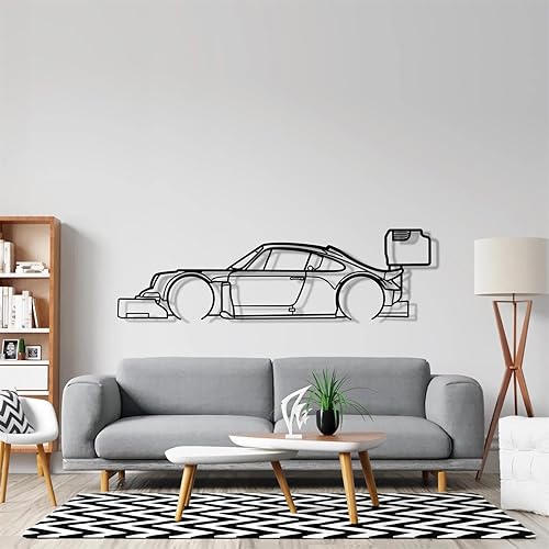 Miniatura 5 de Arte de pared de metal con silueta de Corvette, decoración de pared de garaje extragrande, letrero de corbeta, automóvil deportivo americano, arte