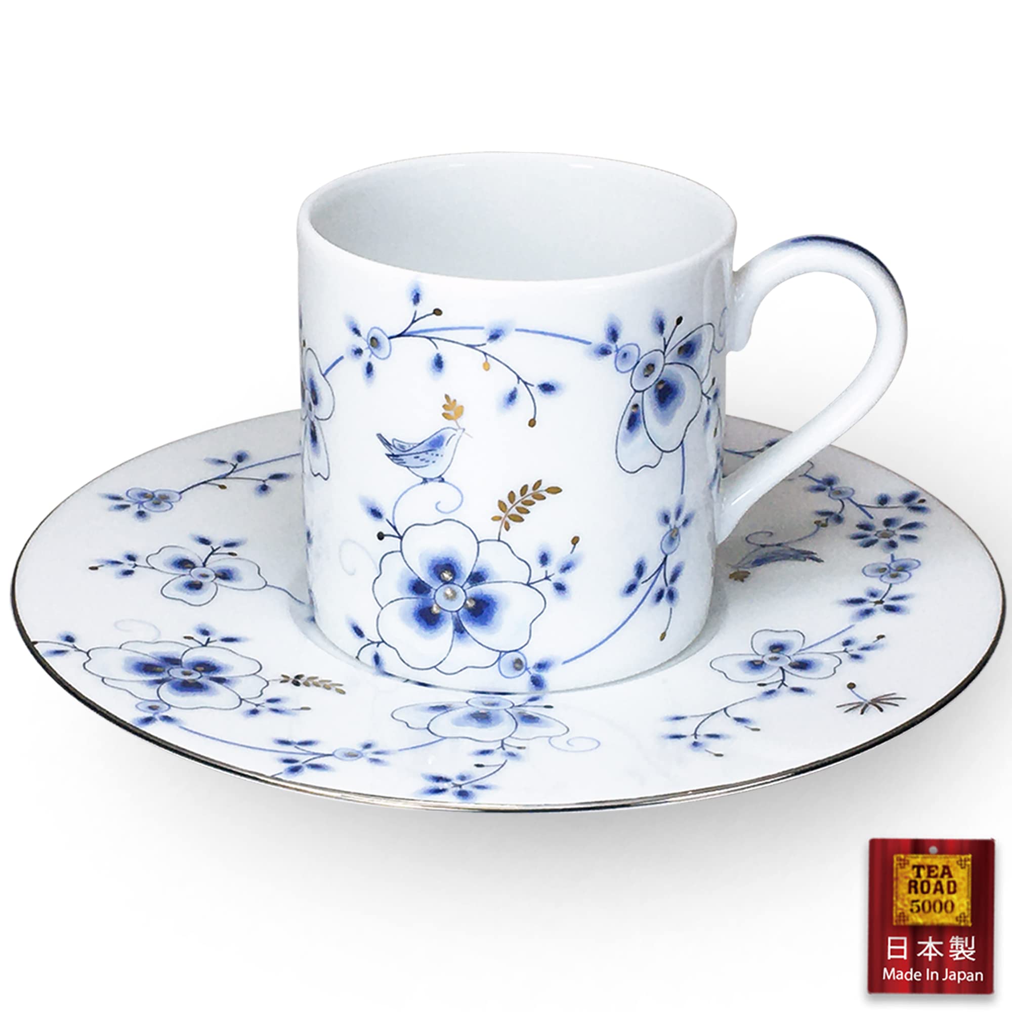 Amazon | TEAROAD5000 青風花鳥 [ コーヒー用 の 切立 カップ