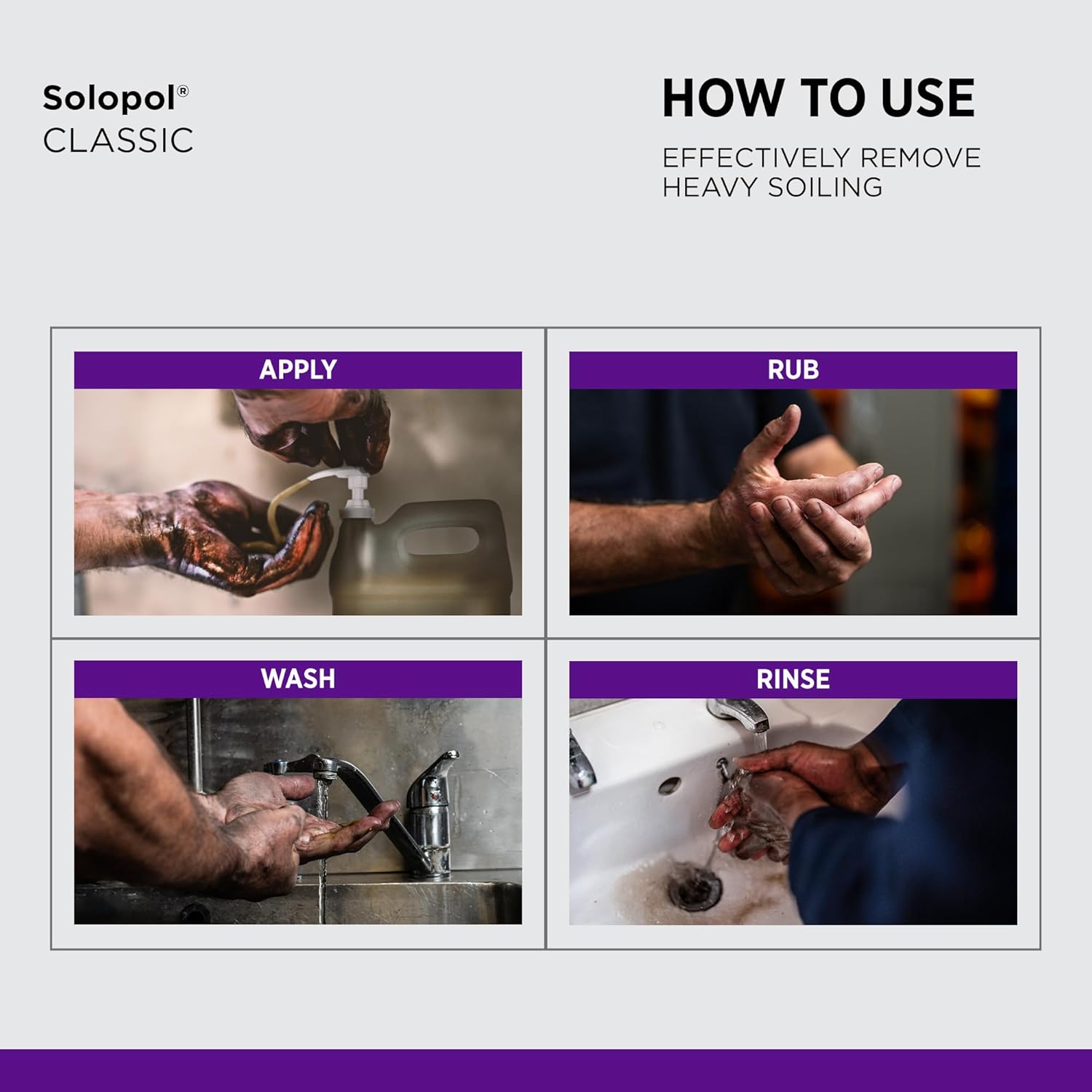 SC Johnson Professional Solopol Classic, Solvent-free Heavy Duty Hand Cleaner, 1 Gallon Pump Bottle, for Professional Use Only