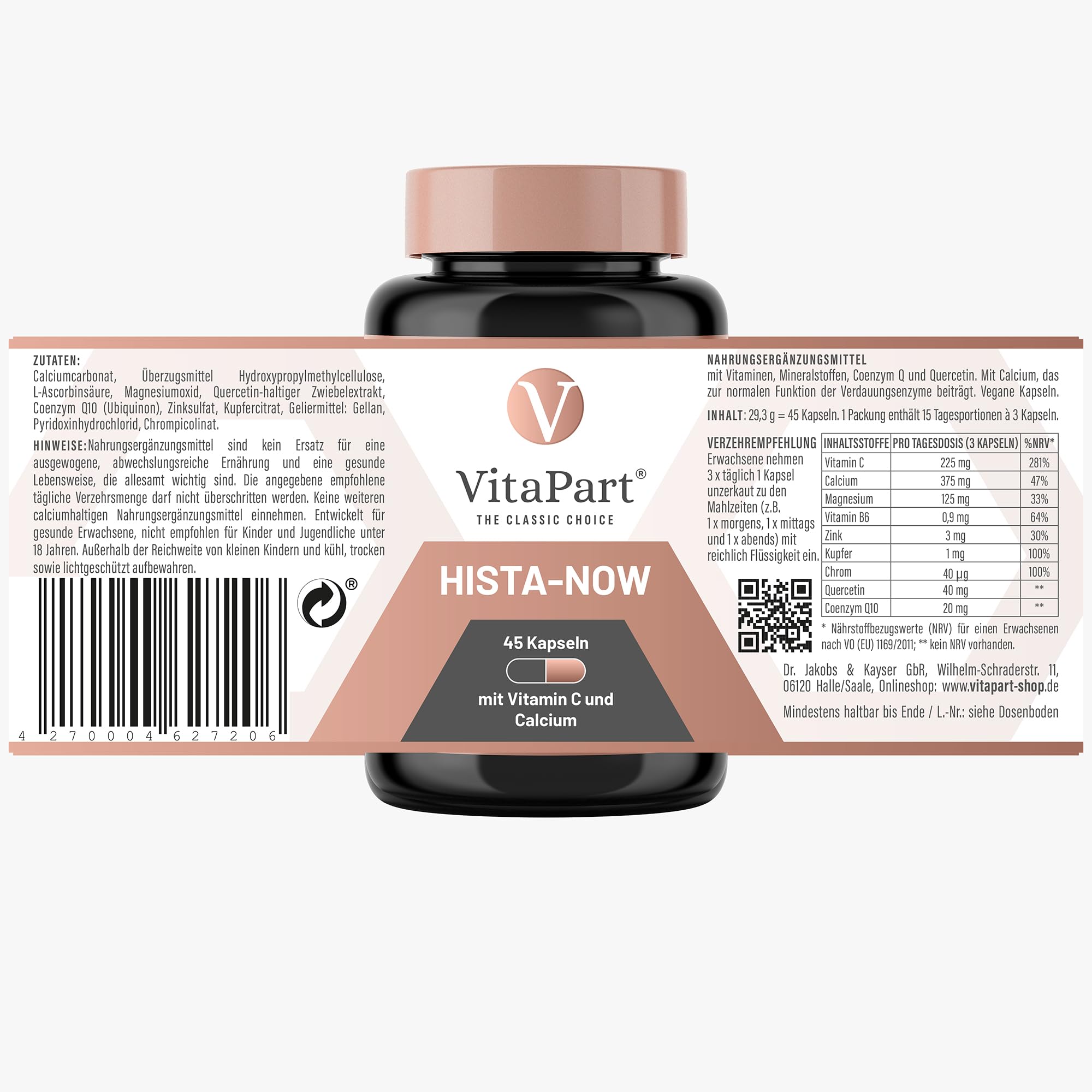 Hista-Now + Hista-Flor Kapseln 2er-Vorteilspack - bei Histaminintoleranz und histaminarmer Ernährung, laborgeprüft histaminfrei, vegan, 2 Dosen mit 105 Kapseln, ideale Kombination für HIT