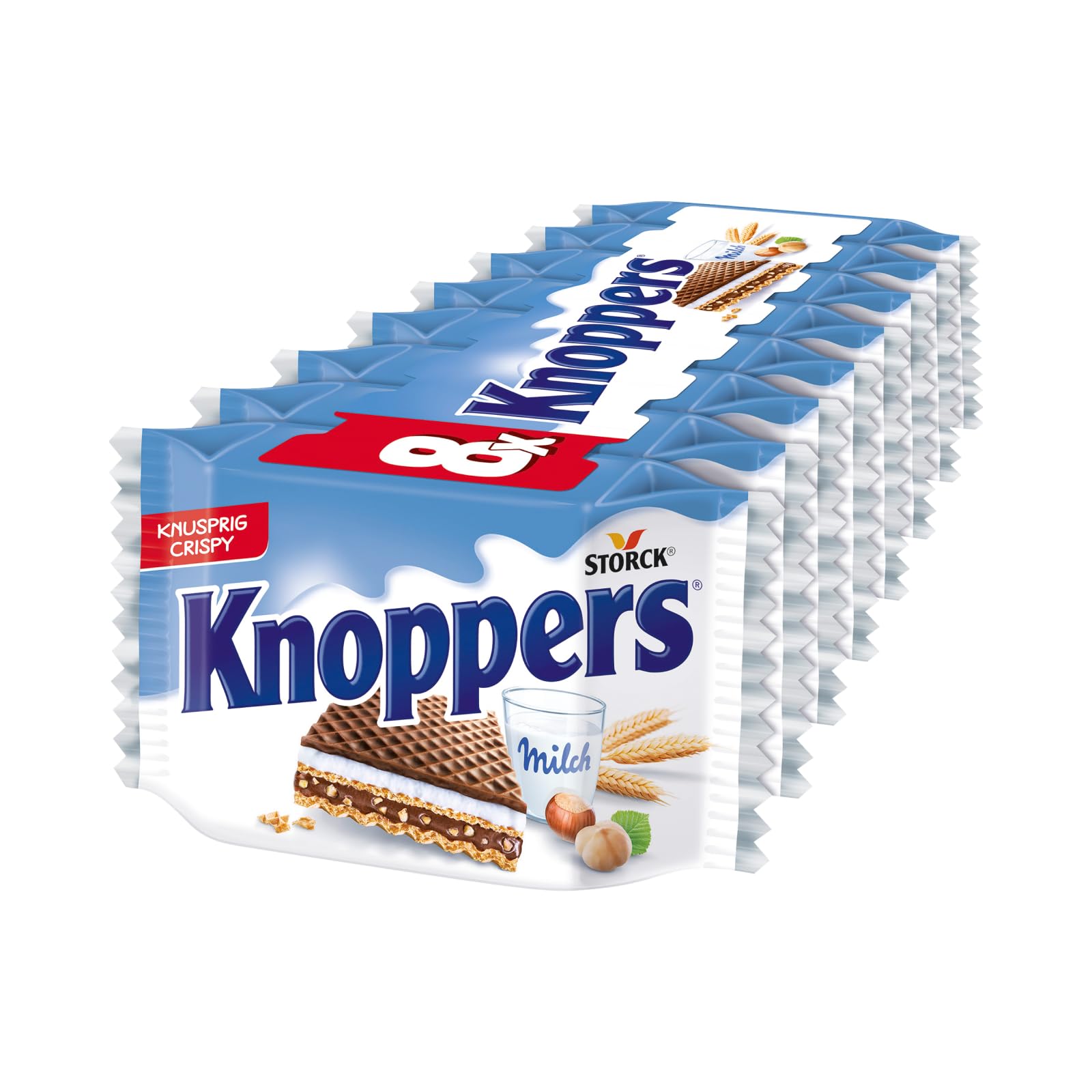 Knoppers, gefüllte Waffelschnitten mit Haselnüssen - 8 x 25 g