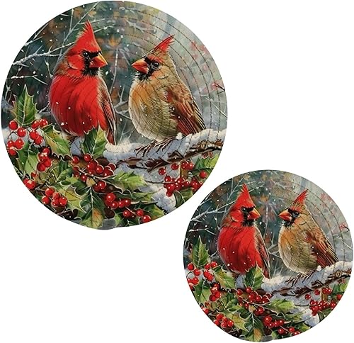 Miniatura 8 de Boccsty Tapete de salvamanteles de carnaval de Mardi Gras con cuentas de colores, 2 unidades de tejido redondo, para mesa de cocina, protector de