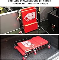 Vista 4 de BIG RED 36" Creeper Acolchado de Garaje/Taller de 2 Piezas con Ruedas, Carrito de Mecánico con Reposacabezas y 6 Ruedas, Rojo TR7565R Torin