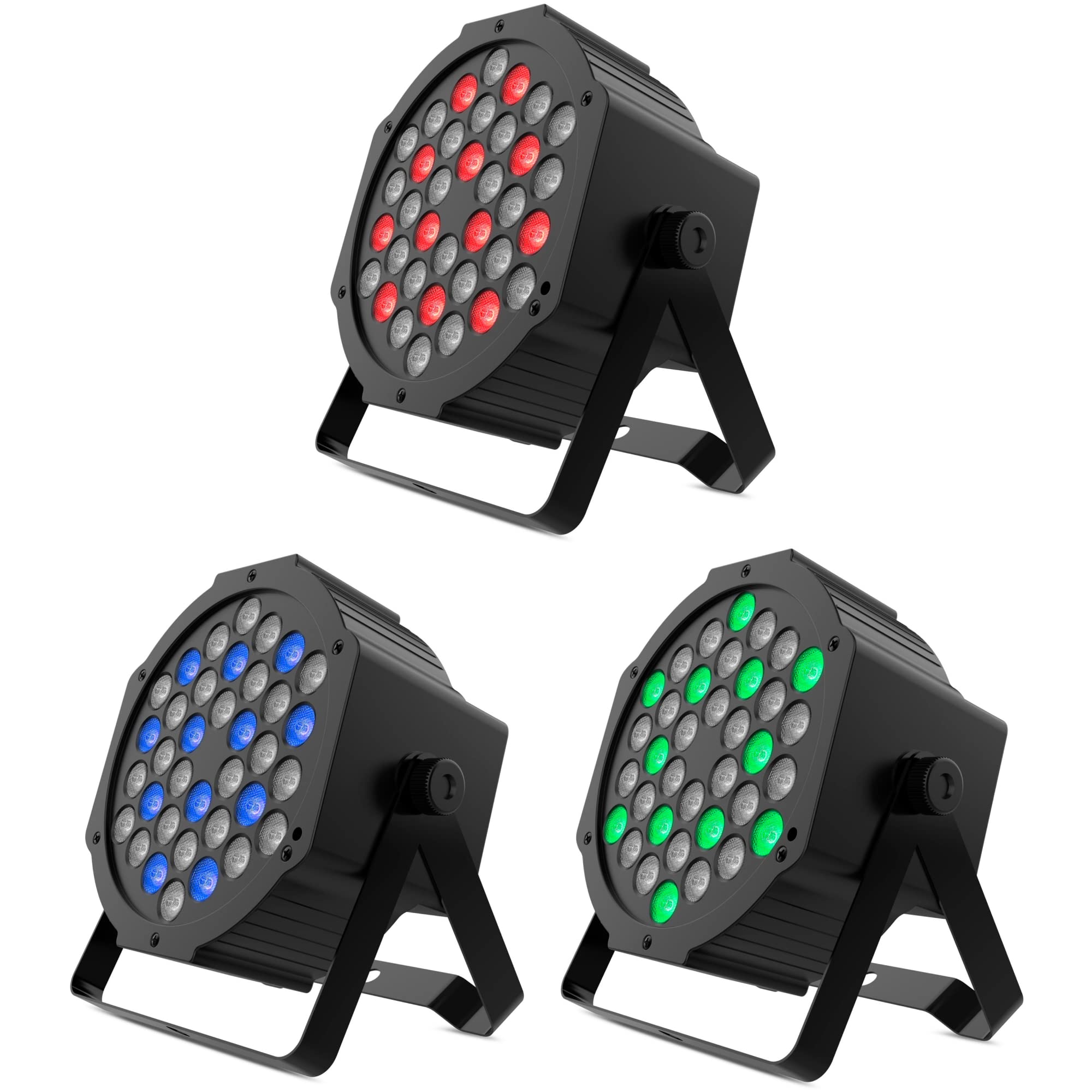 Audibax Montana 36 - Faretto LED Disco - Faretto Mobile Professionale - Dotato di 36 Luci LED RGBW da 1W - Sincronizzazione con Musica - Modalità Automatica - Connessione DMX 7 Canali