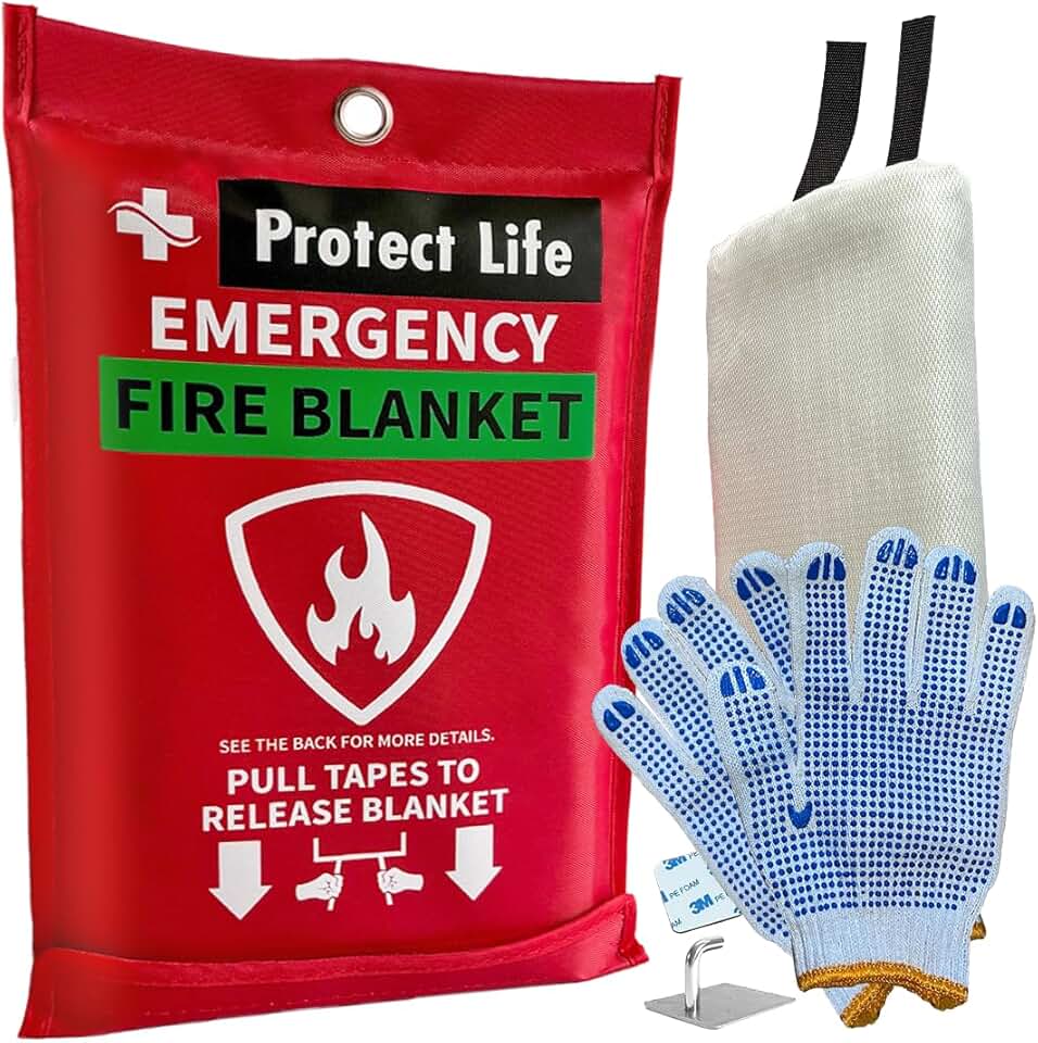 Saving Emergency Fire Blankets 1 Pack - 40"x40", Fiberglass Fire Blanket for Home & Kitchen - Fire Suppression or Retardant Tarp -