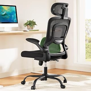 Marsail Ergonomic Office Chair with Lumbar Support, High Back Desk Chair with 2D Headrest & Flip-Up Armrests Gaming Computer Task Chair Tilt Function Black - Amazon product rated Grade A