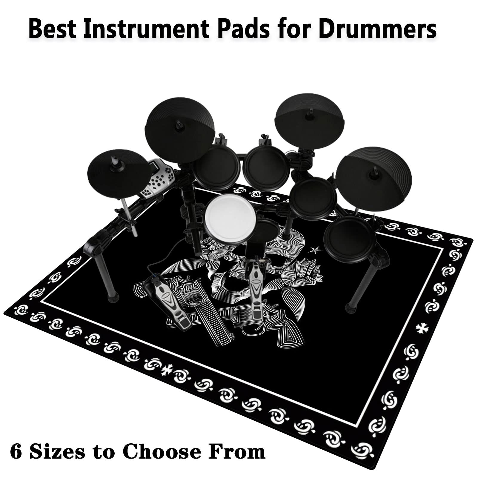 EYZO Drum Teppich Schlagzeug Teppich Trommel Schallschutz Teppich Schalldicht Matte für E Drum Schlagzeug Elektronisch Snare Teppich Snare Drum Musikinstrumente rutschfeste Teppiche, 160CMx120CM
