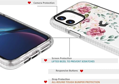 Miniatura 4 de Funda compatible con iPhone 11, diseño de rosas rojas y rosadas, versículos de la Biblia, citas cristianas, corintios 16:14, funda protectora suave