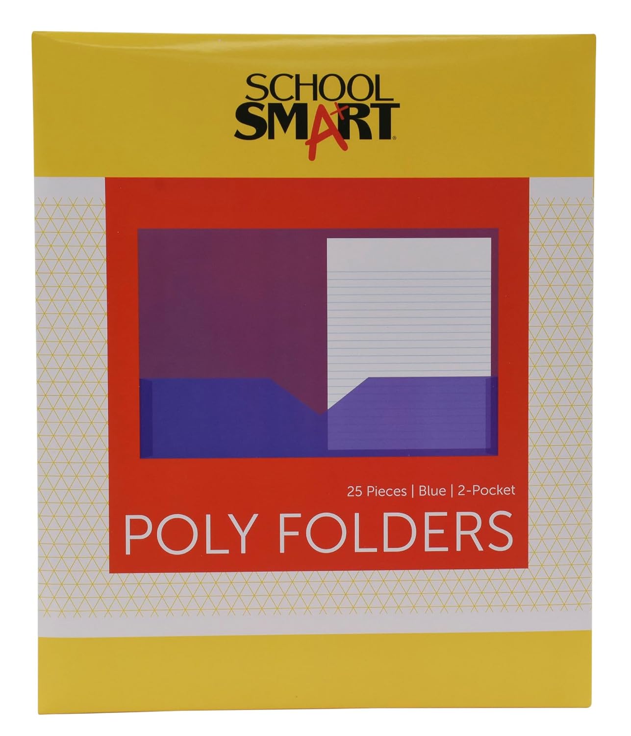 School Smart 2-Pocket Poly Folders, Blue, Pack of 25