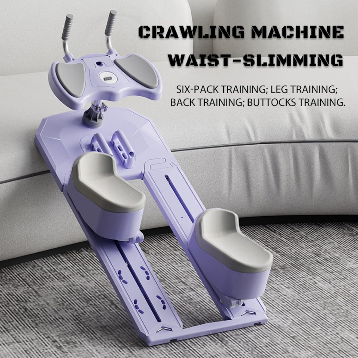 Crawling Machine for Core Training Waist Slimming Fitness Equipment 3-Level Adjustment Multi-Functional Ab Trainer for Full-Body Workout Back & Lumbar Support Home Gym Equipment