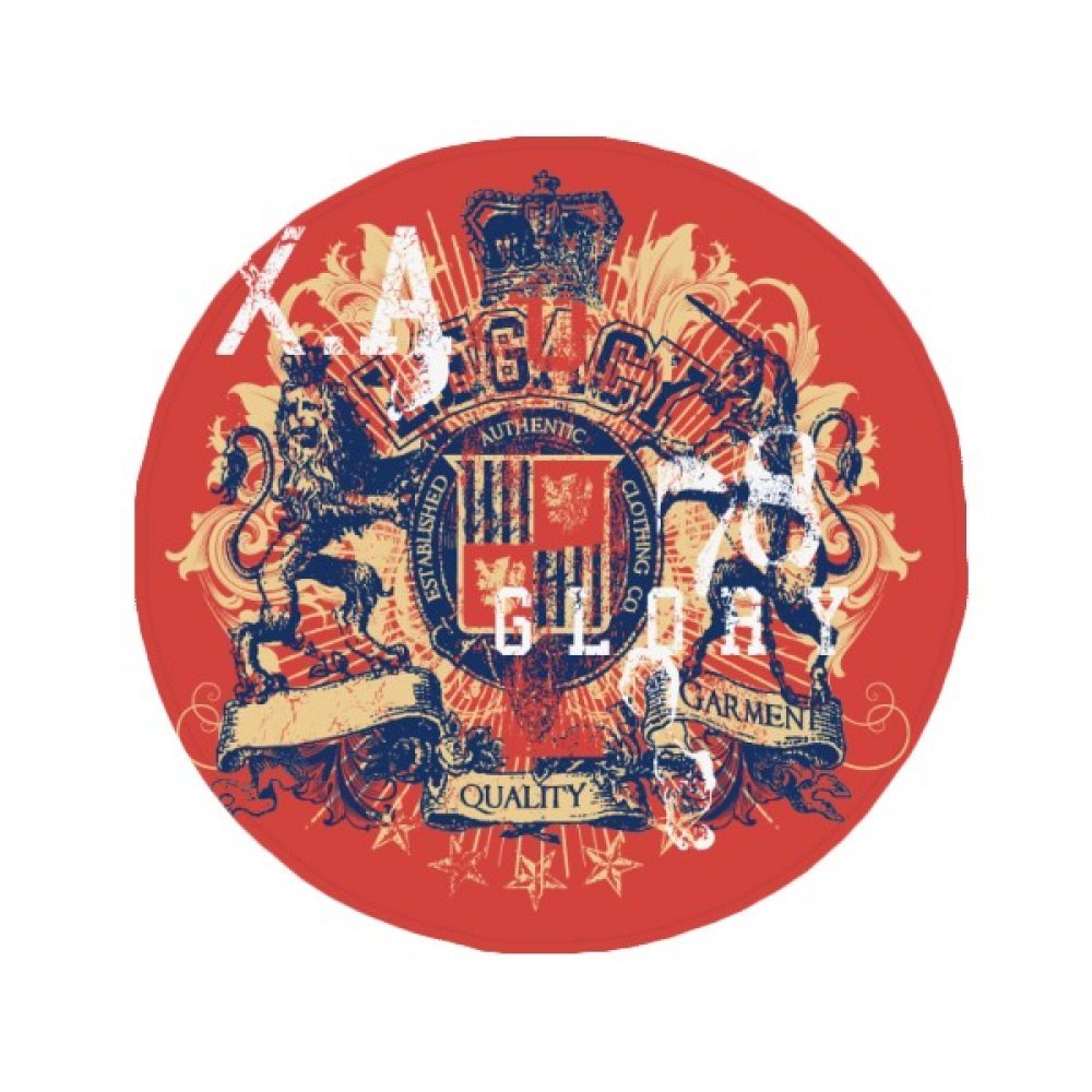 Tapis de sol rond anti-slip avec motif de couronne et lion pour cuisine et salon 50x50cm