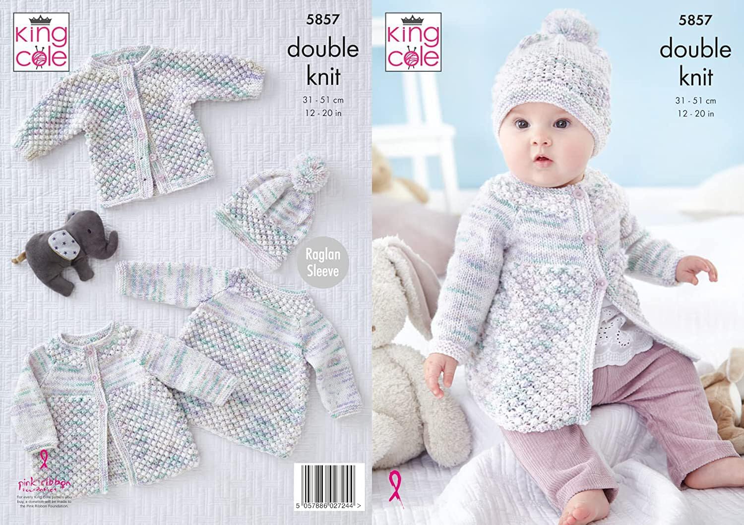 King Cole DK Knitting Pattern Matinee Coat Angel Top Jacket Hat 5857