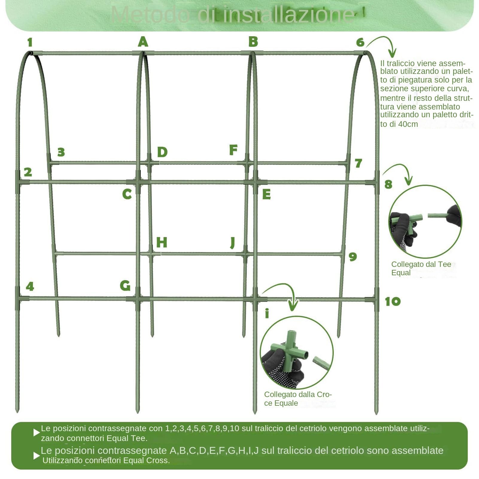 Enrejado Para Pepinos En Cama Elevada Soporte en U de alta resistencia | Enrejado Metálico De Jardín Para Pepinos Para berenjena, guisante, uva, flores, calabaza, cultivo en invernadero y agricult