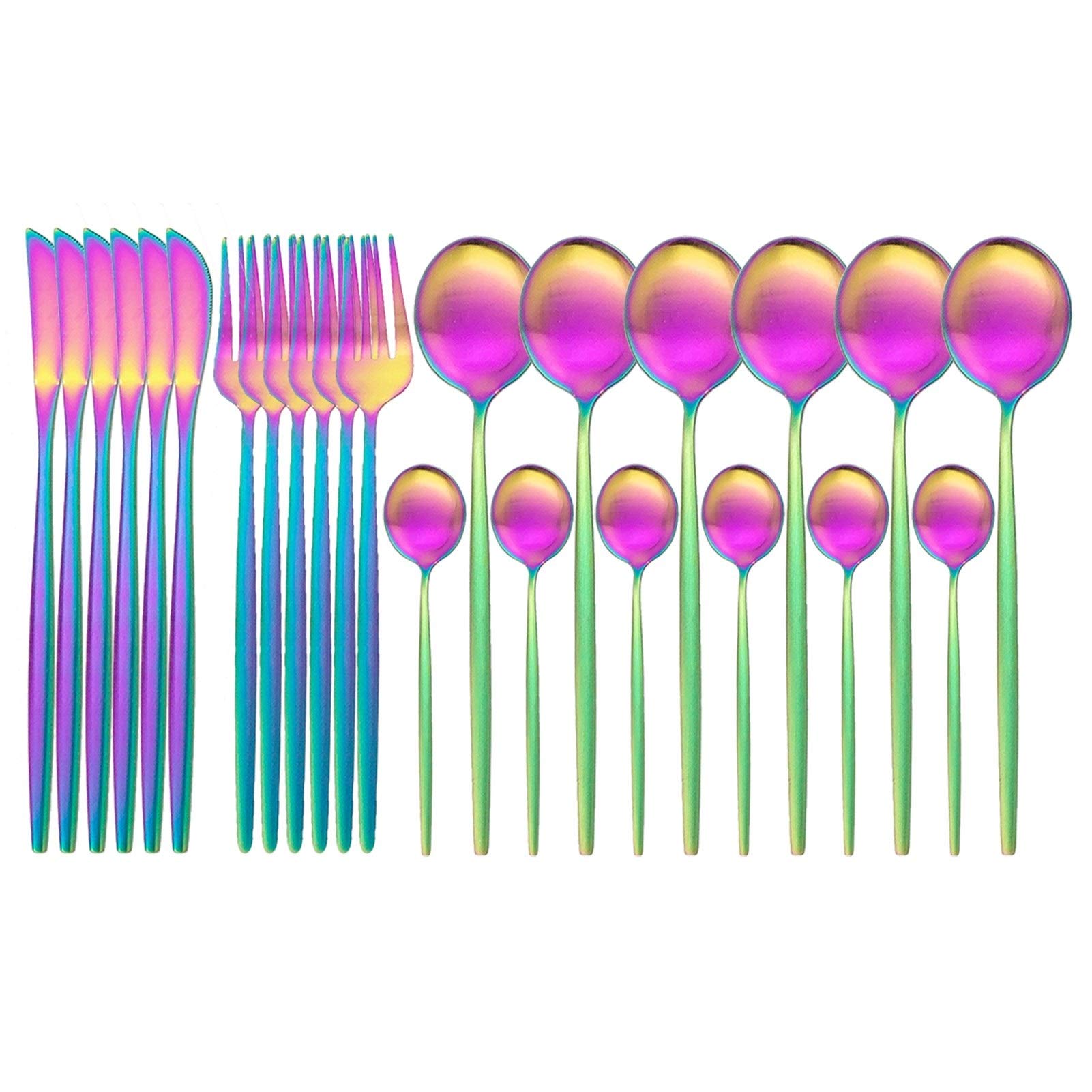 Argenterie vaisselle acier inoxydable 24 pièces pour simplifier vos dîners