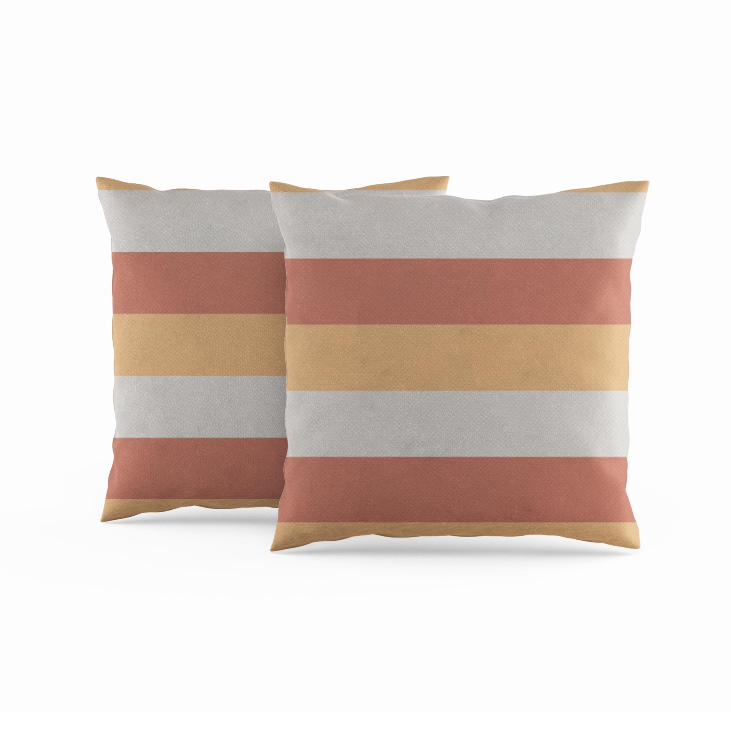 Housses de coussin à rayures orange gris en lin 50x50cm pour décoration intérieure de salon