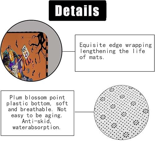 Miniatura 6 de Juego de 4 cortinas de ducha de gnomos lindos de Halloween, cortina de ducha de tela impermeable, alfombra de baño antideslizante, divertida