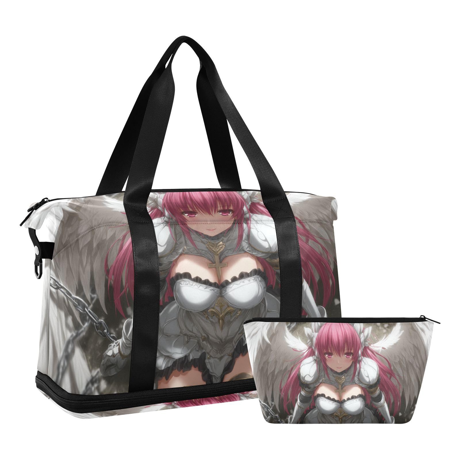 Anime Fighter Angel podróżna torba sportowa z kieszenią na mokro regulowany pasek sportowa siłownia torba na ramię do trekkingu wodoodporna dla mężczyzn kobiet