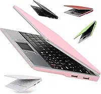 Mini computador portátil de 17 polegadas, laptop, PC, Netbook para crianças, Android 12, Quad Core, 32 GB, WiFi, câmera integrada, Netflix, YouTube, Flash Player (rosa)