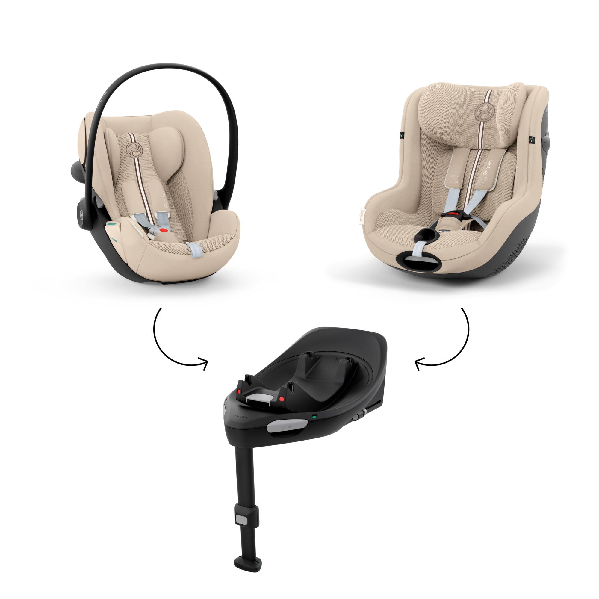 CYBEX Gold Silla de Coche Sirona G3 Plus Sin Base, De 3 Meses a 4 Años Aprox. (Desde el Nacimiento con Adaptador), Máx. 19 kg, 61-105 cm (Desde 40 cm con Adaptador Recién Nacidos), Almond Beige