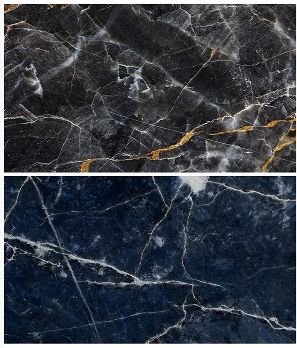 SAVIAURA 1 Sheet 2 in 1 3D Flat Lay Tabletop Double-Sided Photography Backdrop Photo Studio Flatlay Background PVC Wrinkle-Free for Small Product Shoot (Black & Blue Marble Pattern)