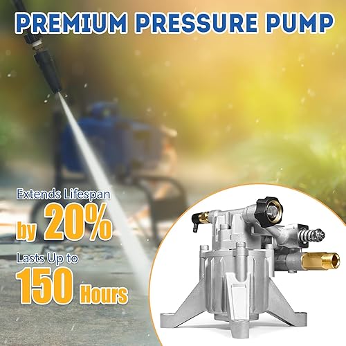 Miniatura 8 de TOOLCY Bomba de lavado a presión vertical de eje de 78 pulgadas - Entradasalida trasera Max 3100 PSI  2.5 GPM OEM y bomba de lavadora eléctrica para