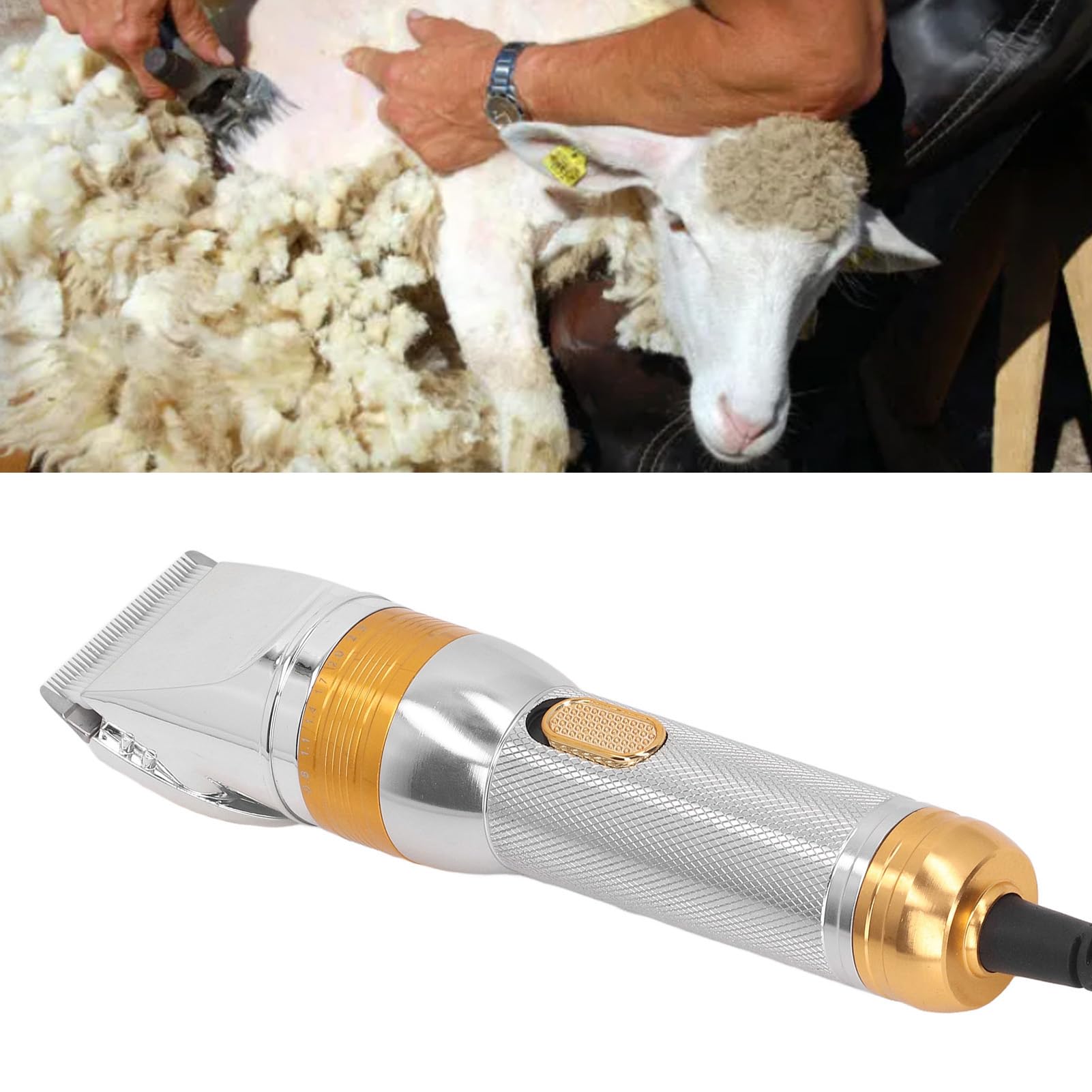 Tosatrice per Animali, Cavo di Alimentazione Lungo Tosatrice Elettrica Antiscivolo Ampia applicabilità Argento per Cani (Spina europea)