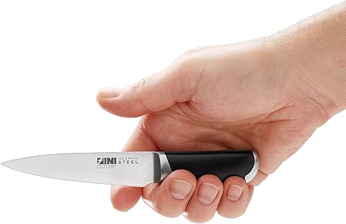 Miniatura 5 de FINI Cutlery Juego de cuchillos de 8 piezas con bloque para cocina acero alemán forjado afilado a mano diseño patentado de mango corto