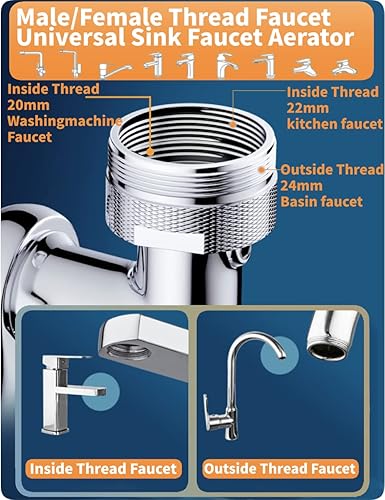 Miniatura 5 de Extensor de grifo 1080 grifo de filtro giratorio universal aireador de grifo grifo de extensión multifuncional giratorio grifos de burbuja filtro