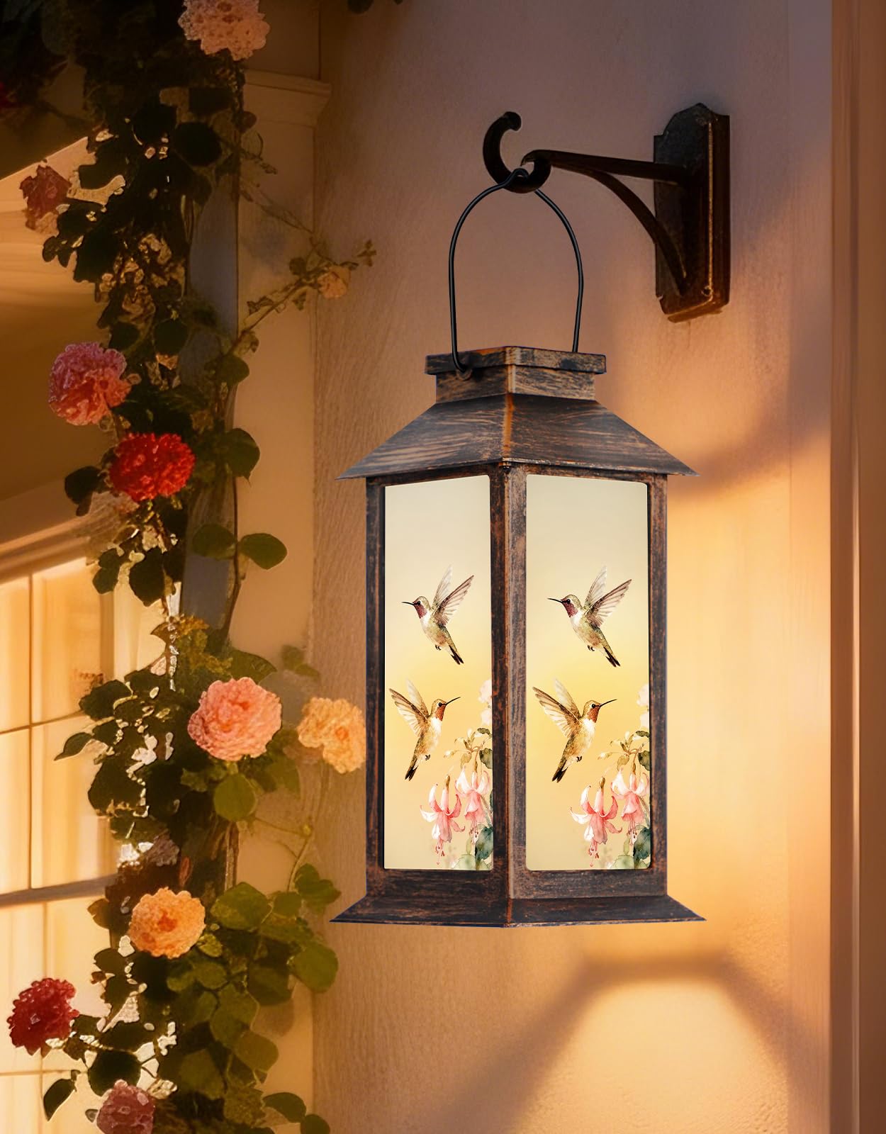 Lanterne Solaire Extérieure Étanche, Lampe Suspendue LED Colibri, Décoration Jardin en Plastique pour Cour, Terrasse, Pelouse, Chemin, Cadeau pour Femmes, Maman, Grand-Mère