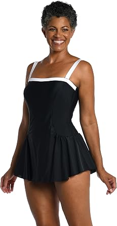 Maxine of Hollywood Womens Bandeau Swim Dress One Piece Swimsuit