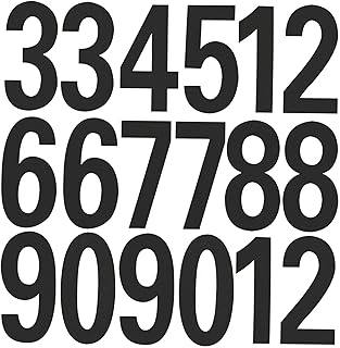 Uonlytech 4 Sheets Mailbox Digital Stickers Letter Decals Street Numbers Reflective Mailbox Numbers Stickers Window Self-Adhesive Door Black Pet Reflective Material