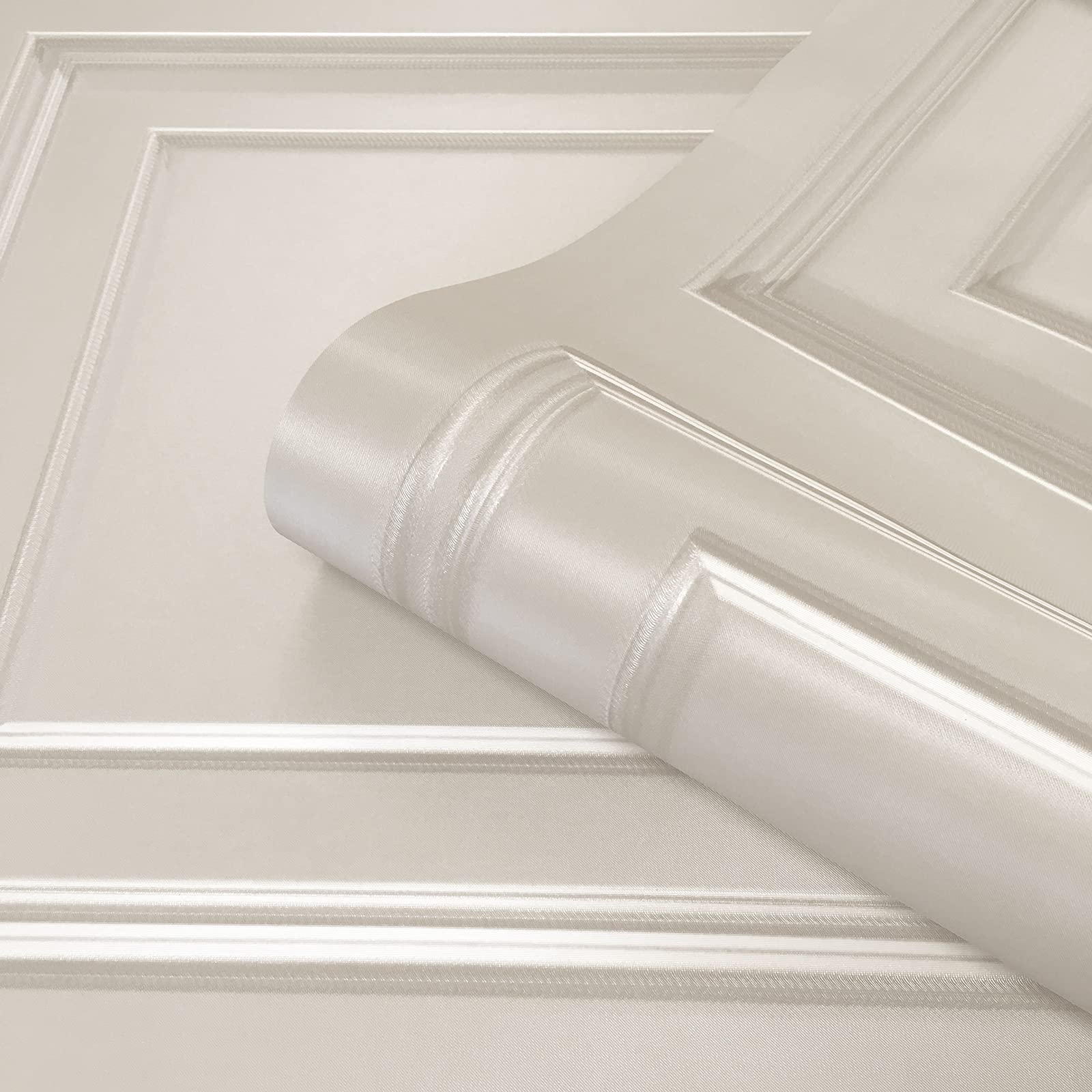 YöL Cream Sample Amara Wood Panel Effect Wallpaper Textured Vinyl