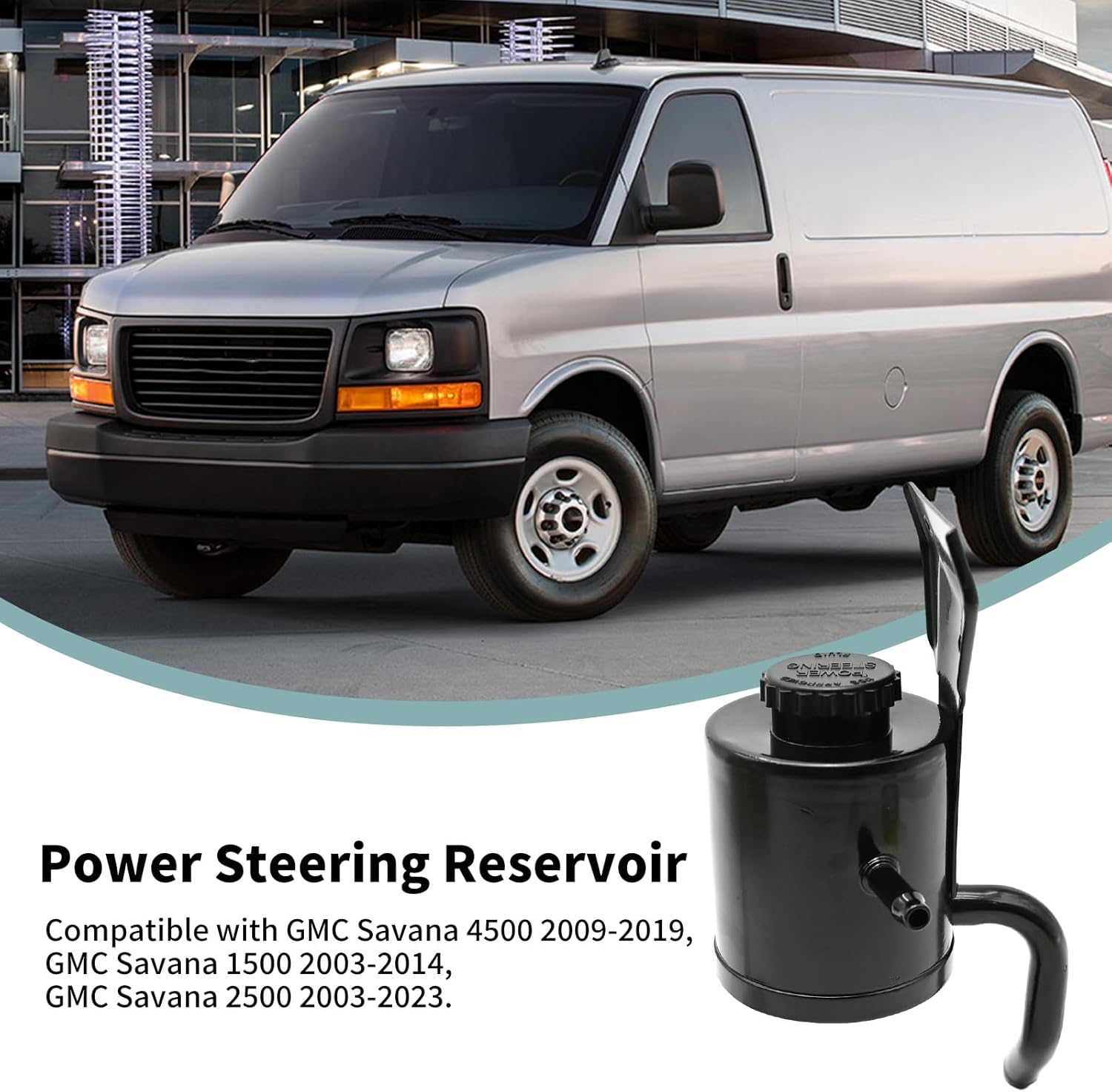 UOIENRT 25736885 Power Steering Reservoir Tank with Cap and Bracket Replacement for Express 1500/ 2500/ 3500/ 4500 for GMC Savana 1500/ 2500/ 3500/ 4500, 3R412