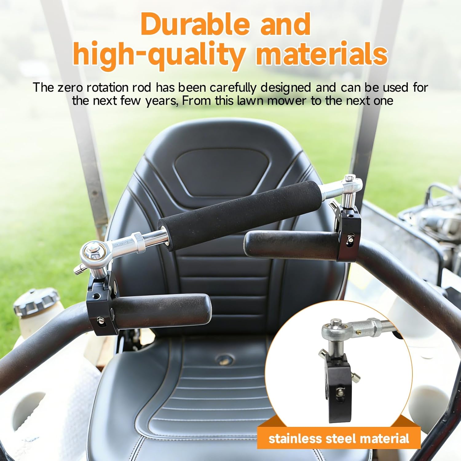 Zero-Turn Mower Steering Bar, Single-Hand Control Bar with Quick-Release Design, Mower Accessory Handle, Stainless Steel Material, Compatible with All Zero-Turn Mower Models