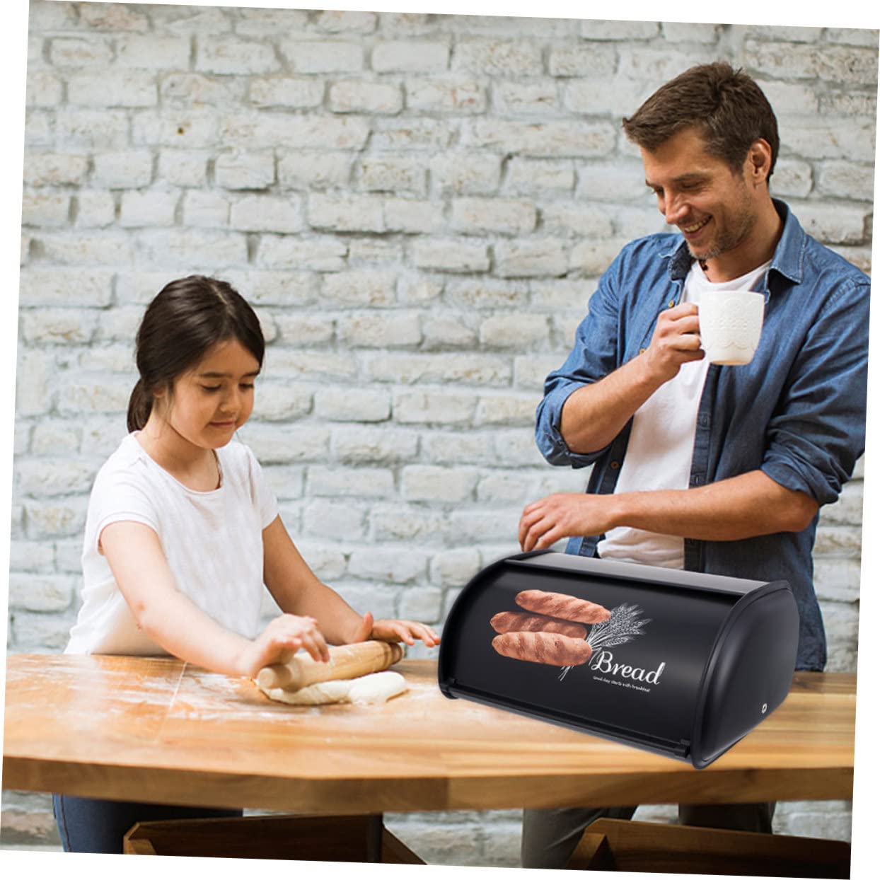 Amosfun Contenitore per Pane in Ferro Nero, Scatola da Tavolo per Cucina e Casa, Struttura Stabile e Resistente alla Compressione, Stile Creativo