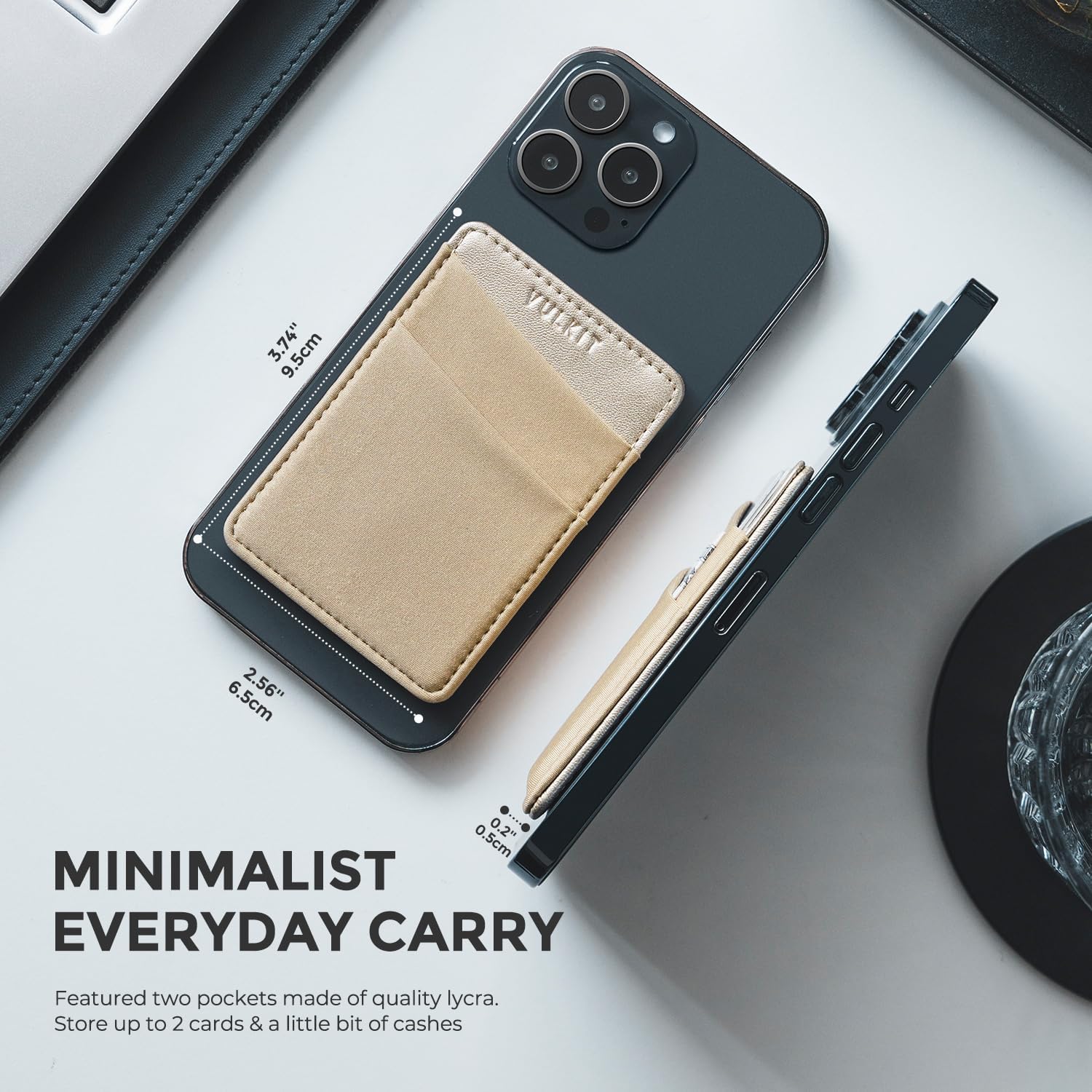 VULKIT Magnetic Phone Wallet for MagSafe- RFID Blocking - Card Holder Wallet for iPhone 16/15/14/13/12 Series & Phone Case with MagSafe - Image 4