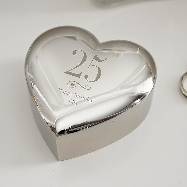 Custom Personalised Birthday Big Age Heart Trinket Box