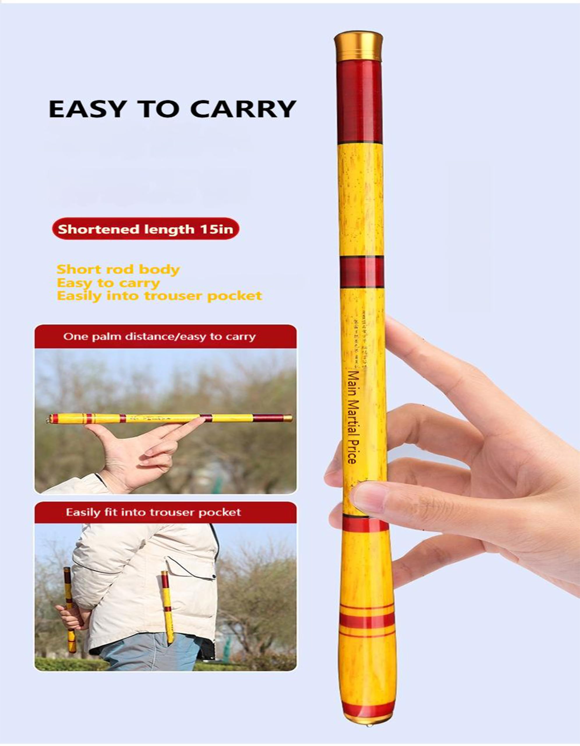 Tenkara Canne à pêche télescopique ultra courte Canne à pêche Tenkara Portable Pliable Bass Crappie Kit complet Canne à pêche en fibre de carbone Toutes les eaux Tube d'emballage de qualité