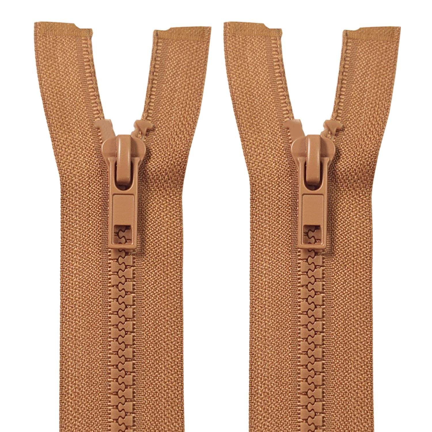 MebuZip 2PCS #5 29 Inch Separating Jacket Zippers for Sewing (Brown)
