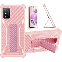 bojioderf Case Compatible for Honor X30 Max Phone Case Cover [with Tempered Glass Screen Protector] Hybrid Case [Folding Support Magnetic] [Frosted Anti-Fingerprint] Pink